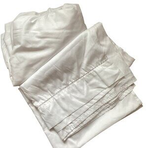 Open House 2 Piece Twin Fitted + Flat Sheet Set Microfiber White Bedding Bed